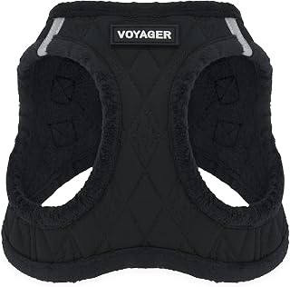 Best Pet Supplies Step-In Plush Dog Harness, Black Plush, M