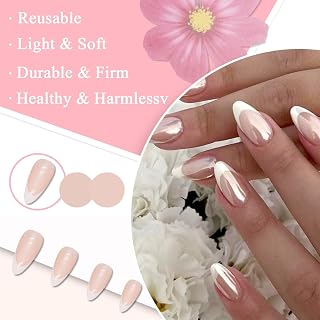24pcs White French Tip Press On Nails Short Square Fake Nails Elegant Glossy Acrylic Full Cover Fake Nail Set Removable Glue on Nails Natural Reusable Stick On Nails for Women Girls