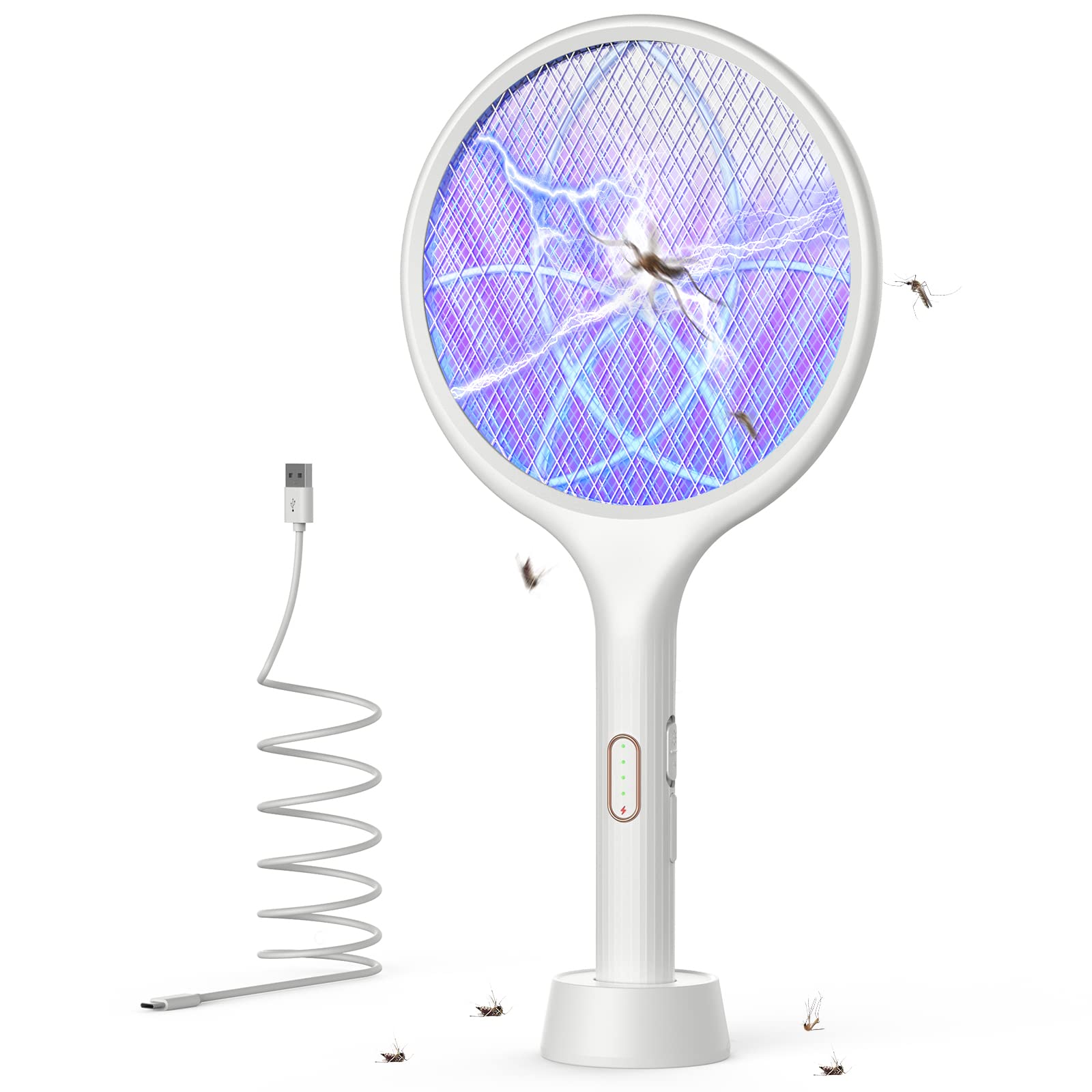 YISSVIC Electric Mosquito Racket 4000 V 1500 mAh USB-C Rechargeable | 2 in 1 UV 