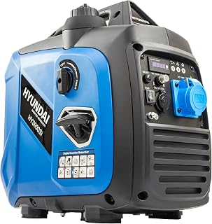 Hyundai 3.3kW / 3300W Petrol Inverter Generator, 3.0kW Continuous, Recoil Start, Pure Sine Wave, 16A Industrial Socket Low Noise Power for Caravans & Motorhomes