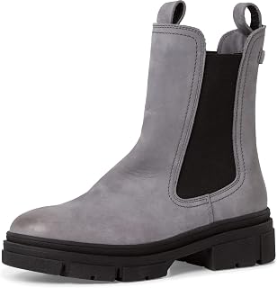 Tamaris Women's Ankle Boots, Ladies Chelsea Boots, Comfort Lining, Touch, Slip Boots, Half Boots, Flat Boots, Black Leather, 39 EU/5.5 UK, Black Leather
