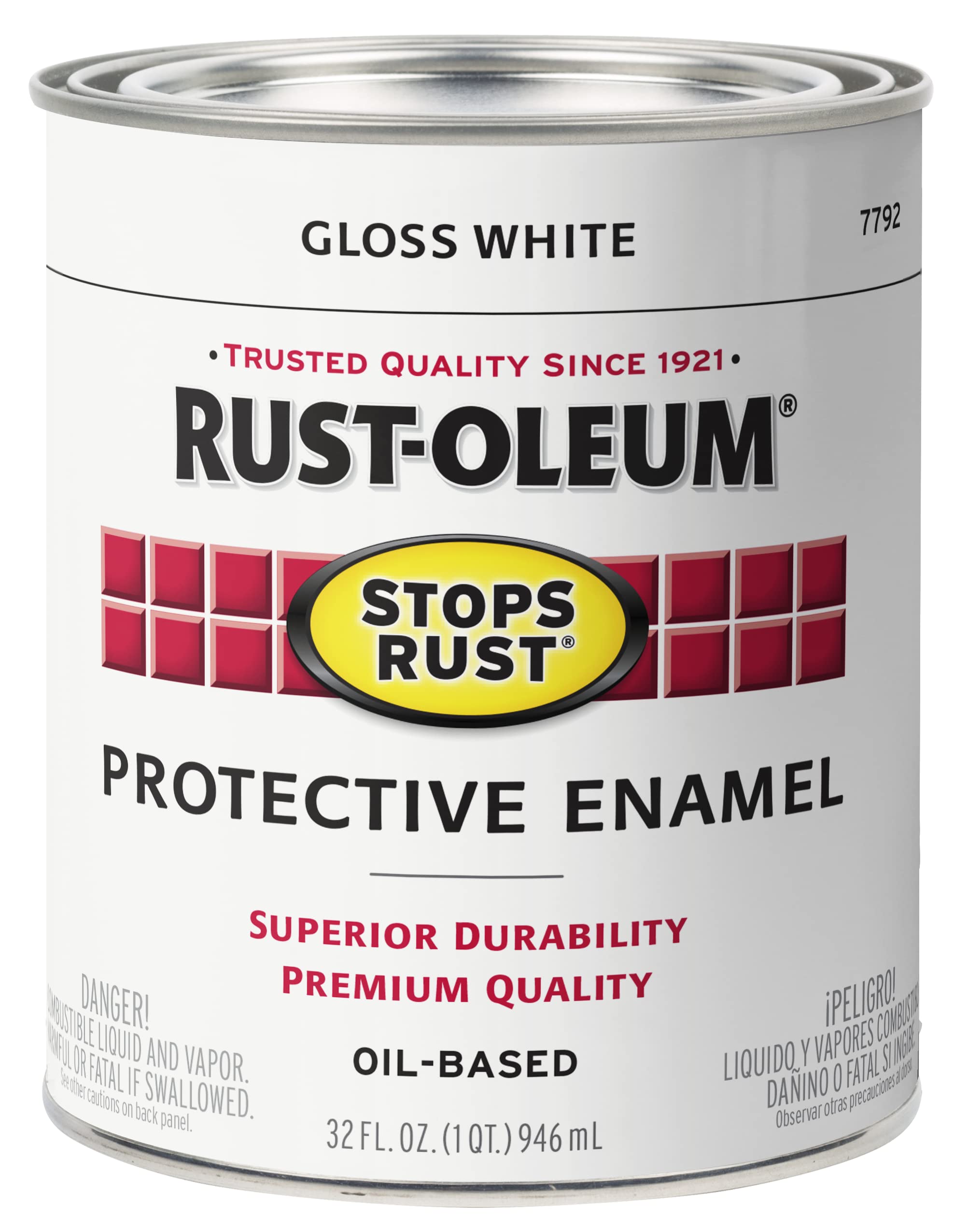 Rust-Oleum Stops Rust Brush On Protective Enamel Paint, Gloss White | Rust and C