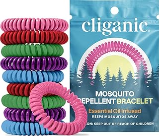 Cliganic Mosquito Repellent Bracelets for Kids & Adults, Natural, 40 Pack