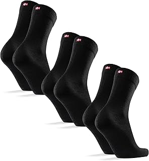 DANISH ENDURANCE Merino Wool Socks, Antibacterial, Odor Resistant, Thermal, Moisture Wicking, Quick Drying, Business Socks, Everyday Use, Men's, Women's, 3/5 Pairs
