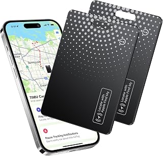 2-Pack Air Tracker Tag Wallet Tracker Card [Apple MFi Certified] (iOS Only), Bluetooth Tracker Smart Finder for Apple Find My, iPhone Card Wallet Finder, Wireless Charging, for Bags, Keys, Passport