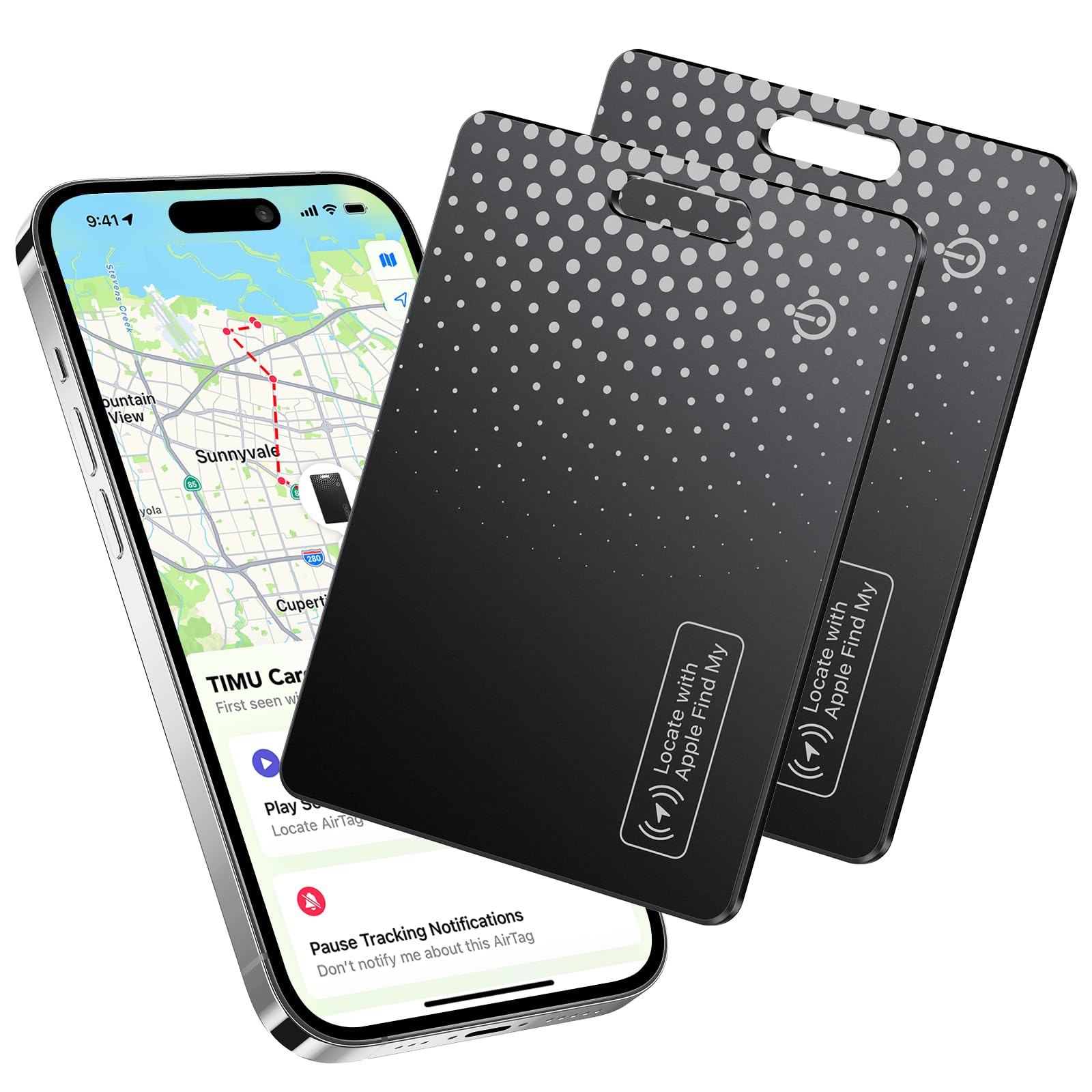 2-Pack Air Tracker Tag Wallet Tracker Card [Apple MFi Certified] (iOS Only), Blu
