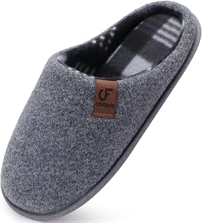 COFACE Men's Warm Winter Memory Foam Slippers