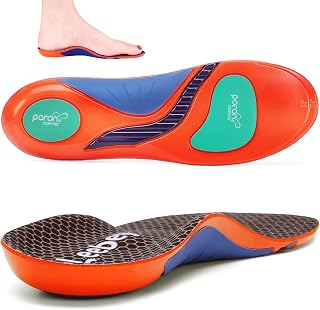 Orthopaedic Insoles Men Women Soft Arch Support Insoles Comfort Arch Support Shoe Insoles for Flat Foot Plantar Heel Spurs Foot Pain Orange 45-46 EU