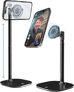 COOPER MagStand Magnetic Phone Stand for Desk, MagSafe Tripod iPhone 18 Pro | 9-13" Adjustable, Weighted Base, Strong Magnet Hold, iPhone Holder for Video Calls, 2 Steel Rings, Fits any iPhone or Android