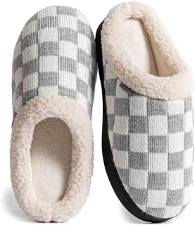UBFEN Pantofole da uomo per interni, camera da letto, in memory foam, leggere, pantofole da esterno