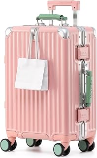 Yuweijie New Sensation! Modern! Suitcase, Carry Case, Hand Luggage, Large, Lightweight Aluminum Frame, Carry Bag, Silent, Double Casters, TSA Lock, Retro, Stylish Handle, Fatigue-Resistant Design