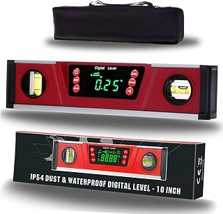 10-Inch Digital Torpedo Level and Protractor | Neodymium Magnets | Bright LED Display | V-GROOVE MAGNETIC BASE | IP54 Dust/Water Resistant smart level with Carrying Bag
