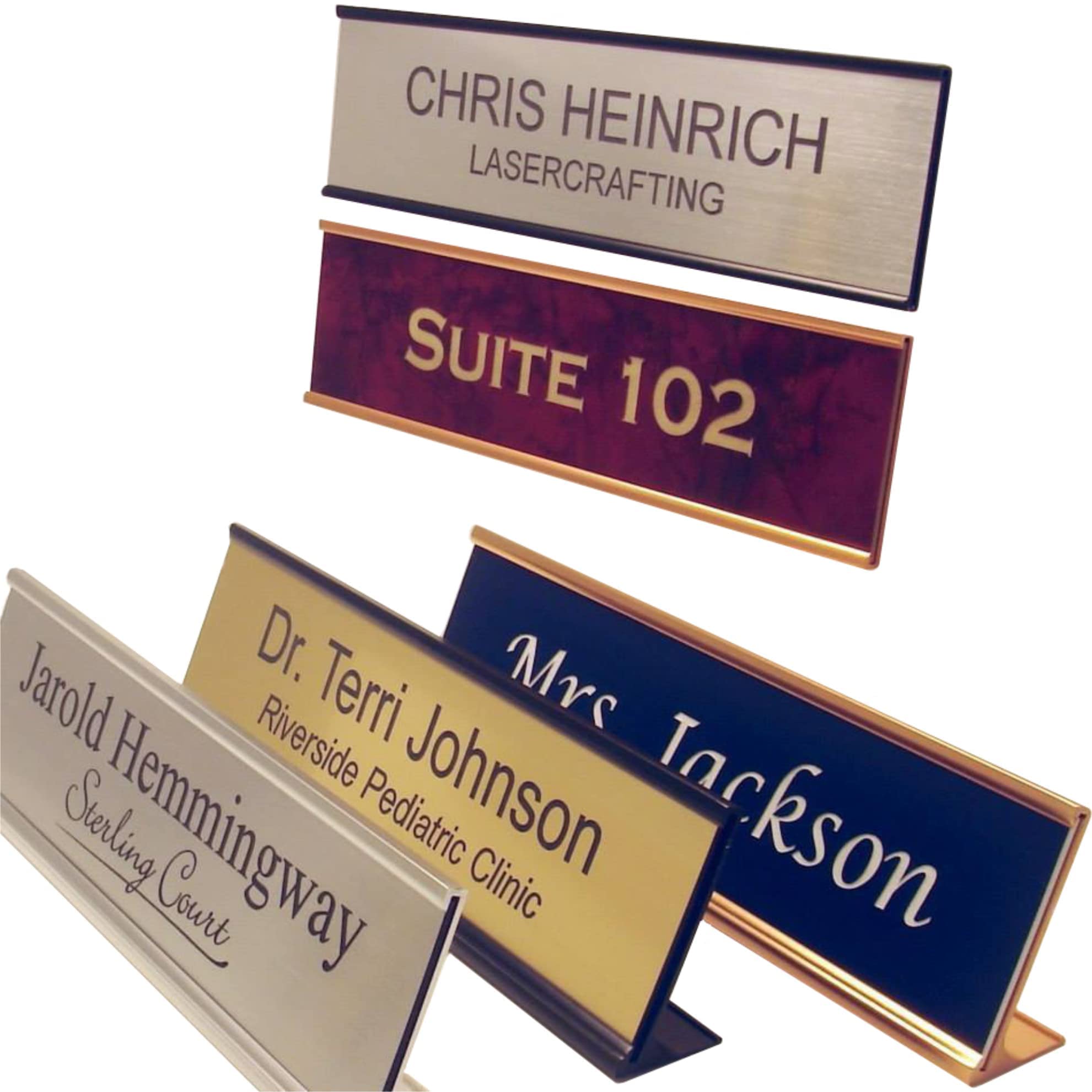 Lasercrafting Custom Engraved Name Plates for Desk, Office Door & Wall | 2x8 2x1