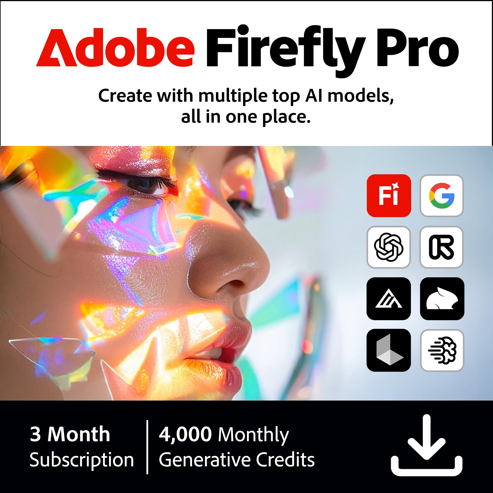 Adobe Firefly Pro incl. Express Premium & Photoshop Web/Mobile, 3 Months Subscri
