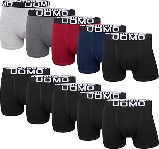 L&K 5/10 Lot Men's Cotton Boxer Shorts - Sizes M to 5XL - Men's Classic Pack Colours with Elastane 1116