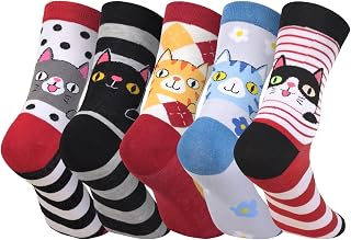 AGRIMONY Women's Socks Funny Socks Cat Dog Pattern Cute Multipack – Christmas Birthday Gifts for Her