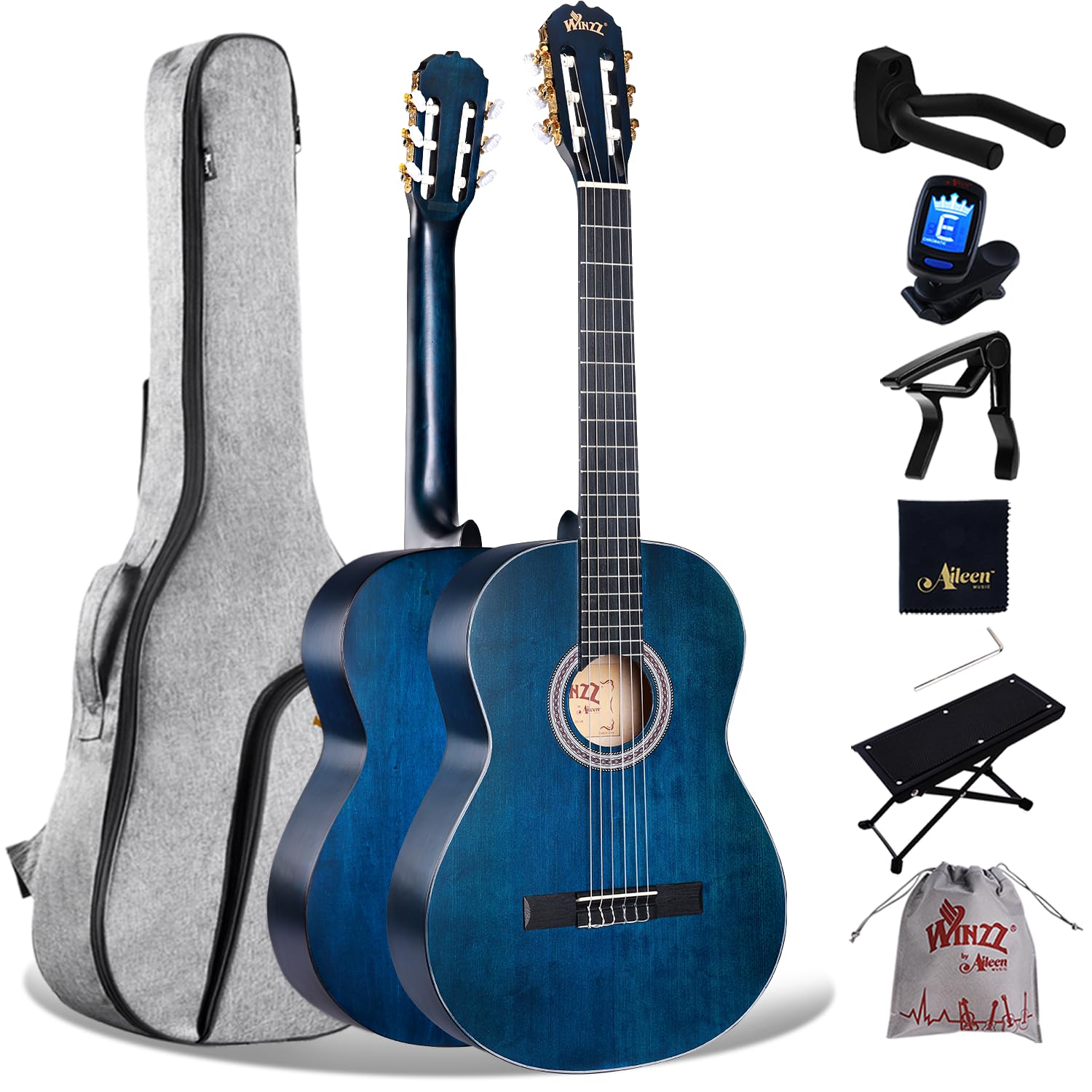 Winzz Classical Guitar 4/4 Adult Classical Guitar for Beginners 39 Inches (vinta