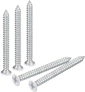 ST3.5x40mm White Screws Self Tapping Screws, 25pcs Flat Head Phillips Wood Screws for Woodworking