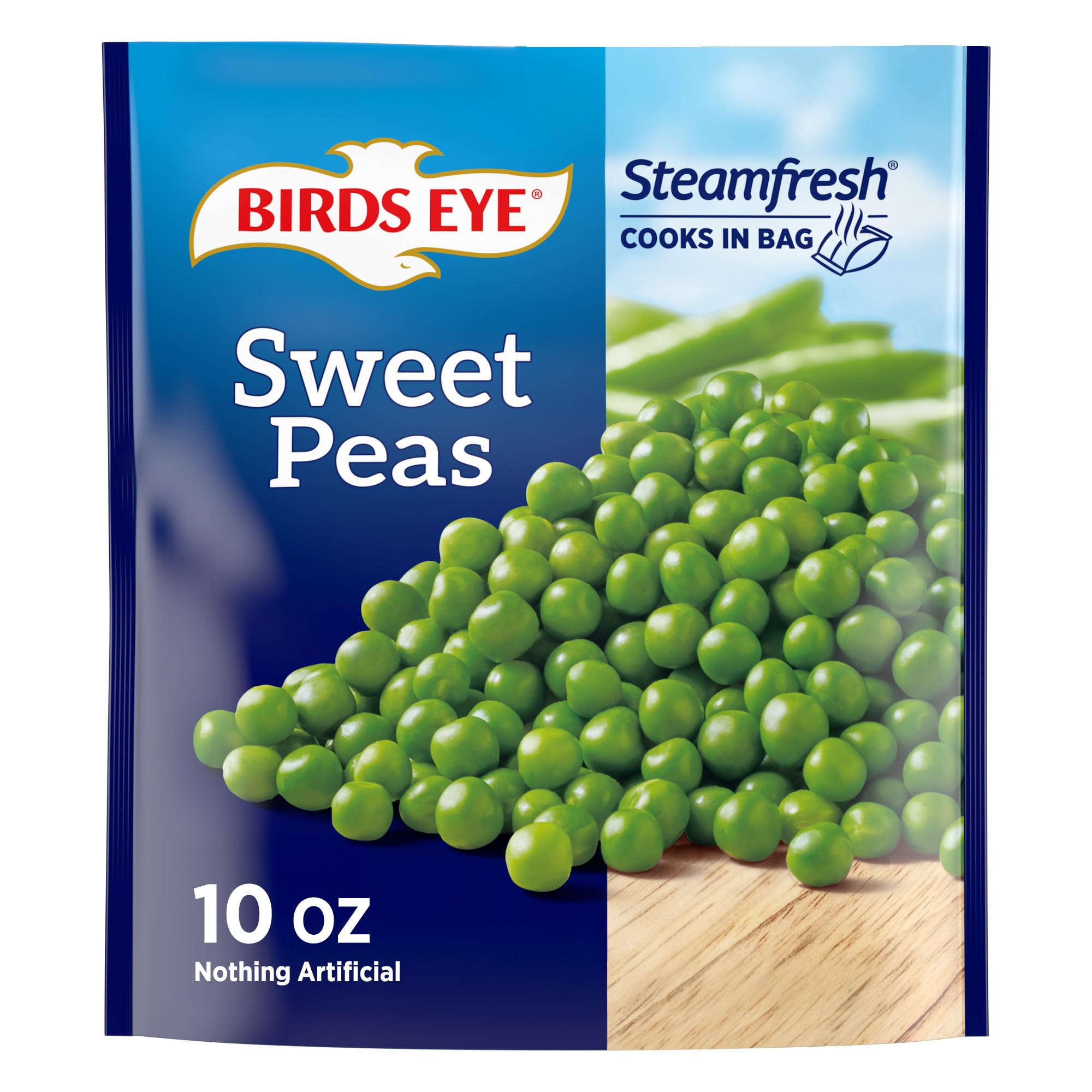 Birds Eye Steamfresh Sweet Peas, Frozen Vegetable, 10 OZ | 5g protein per servin