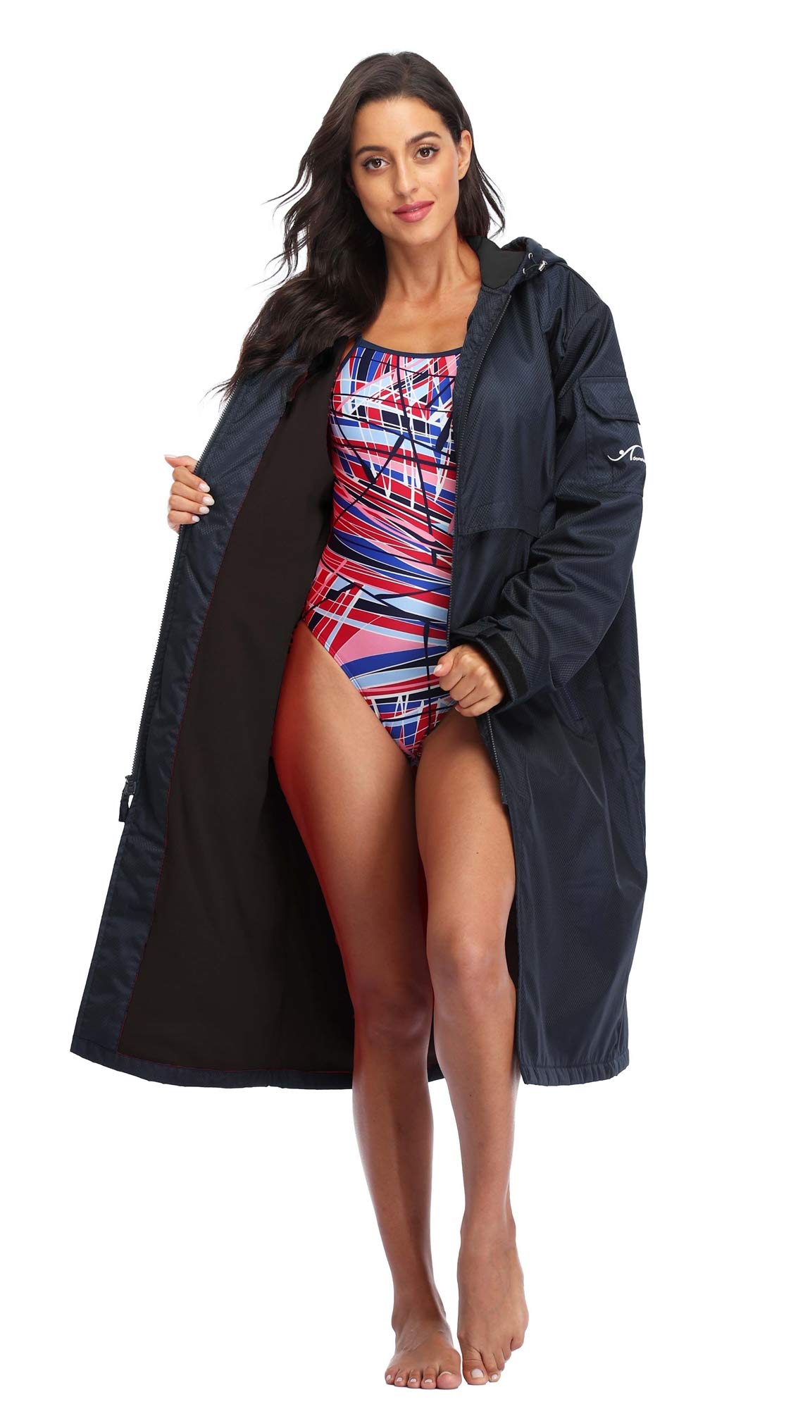 Adoretex Unisex Waterproof Swim Parka, Hooded Warm Scuba Coat Surf Jacket for Me
