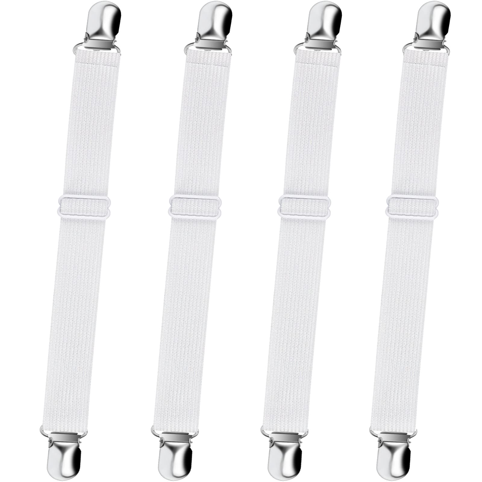 Sopito Sheet Straps, Adjustable Elastic Bed Sheet Holder, 4pcs White | Keep Shee