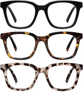 AIMISUV Reading Glasses for Women Men - Blue Light Blocking Magnifying Readers,Square Anti-Glare Computer Eyeglasses