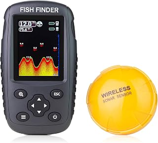 Venterior Portable Rechargeable Fish Finder Wireless Sonar Sensor Fishfinder Depth Locator with Fish Size, Bottom Contour, Color LCD Display