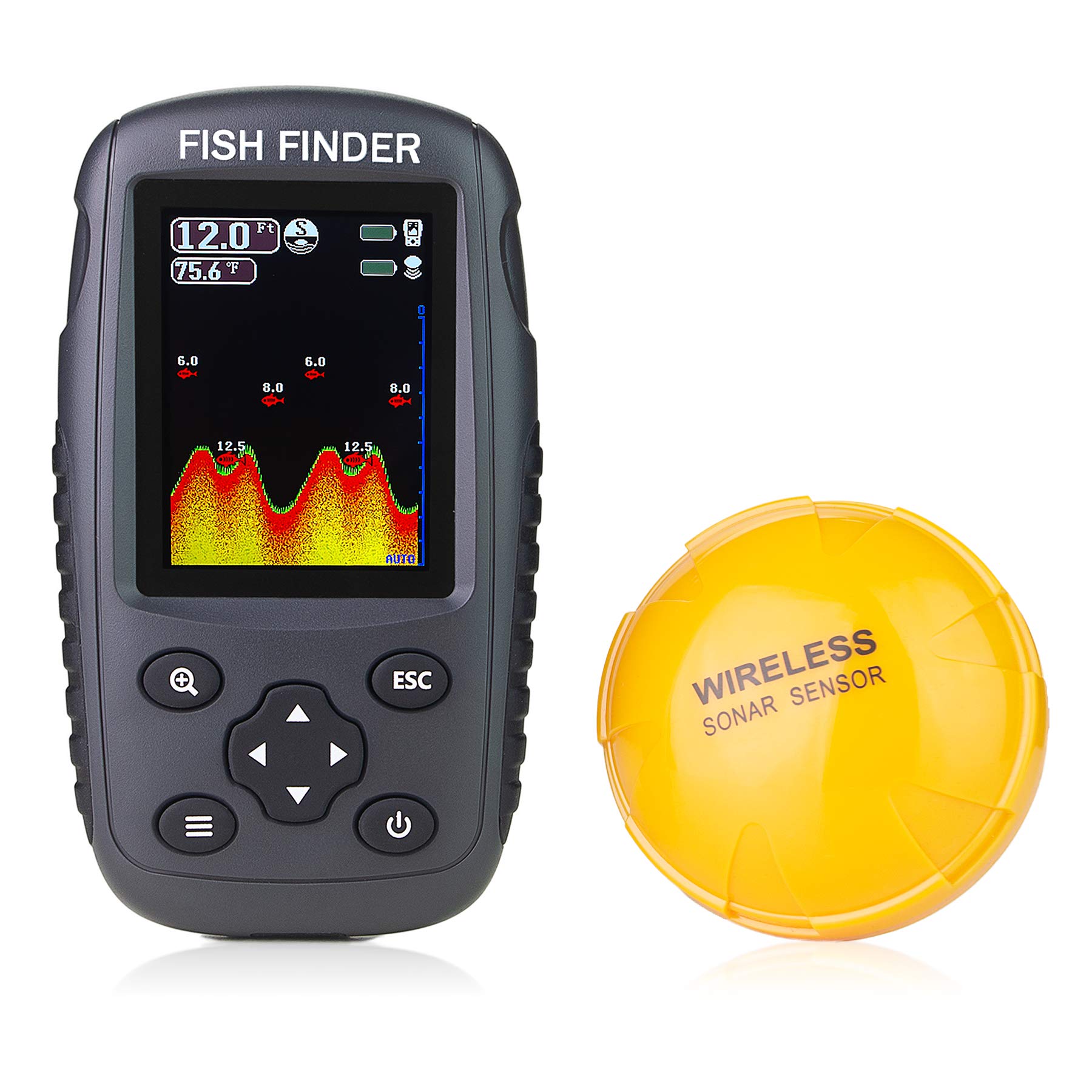 Venterior Portable Rechargeable Fish Finder Wireless Sonar Sensor Fishfinder Dep
