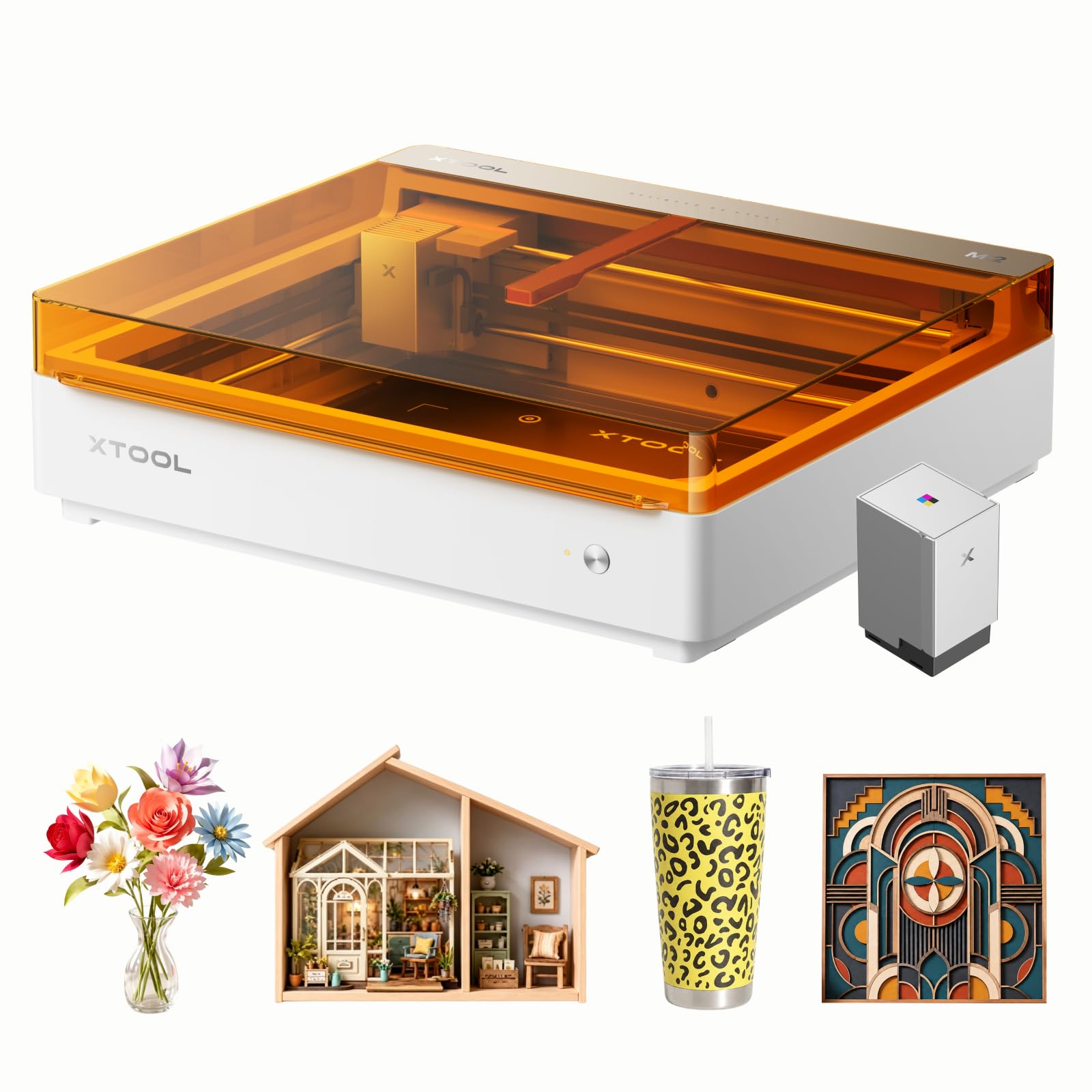 xTool M2 10W Color Craft Laser Engraver, with Full-Color CMYK Inkjet Printer, Bu