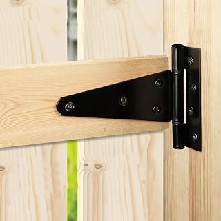 1 Set T Strap Gate Hinge with 7 Screws, Heavy Duty Barn Door Hinges for Wooden Fence, Yard Gate (3 Inch)