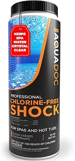 AquaDoc Non Chlorine Hot Tub Shock - Enhanced Spa Oxidizer - 32oz | Oxygen Based Chlorine Free Shock to Support Bromine And Chlorine - Hot Tub Chemicals Made In USA