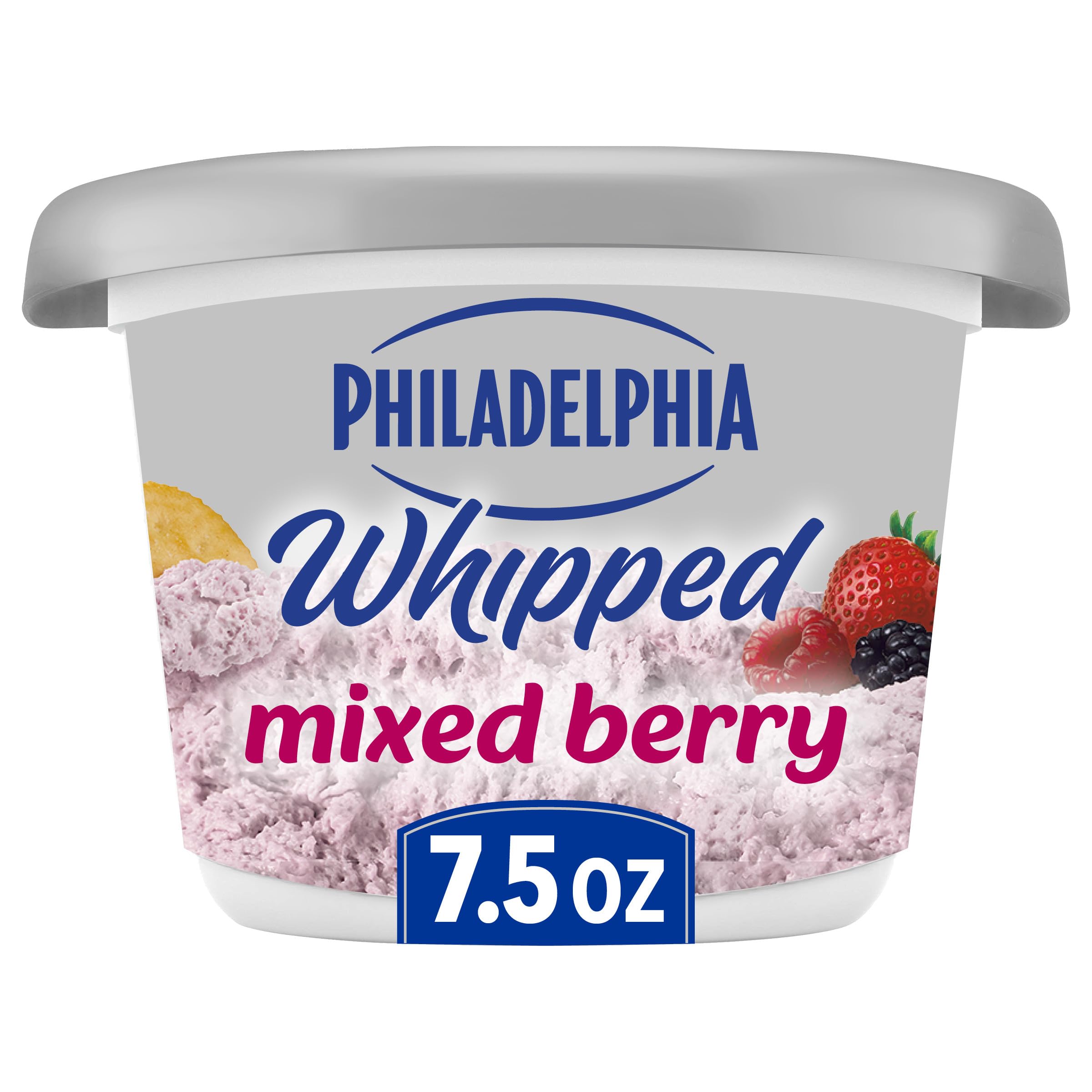 Philadelphia Whipped Flavored Cream Cheese Spread, Mixed Berry, 7.5 oz | for Smo