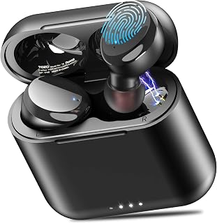 TOZO T6 Ergonomic Edition Wireless Earbuds Bluetooth 5.3 Headphones, Ergonomic Design in-Ear Headset, 50Hrs Playtime with Wireless Charging Case (Renewed)