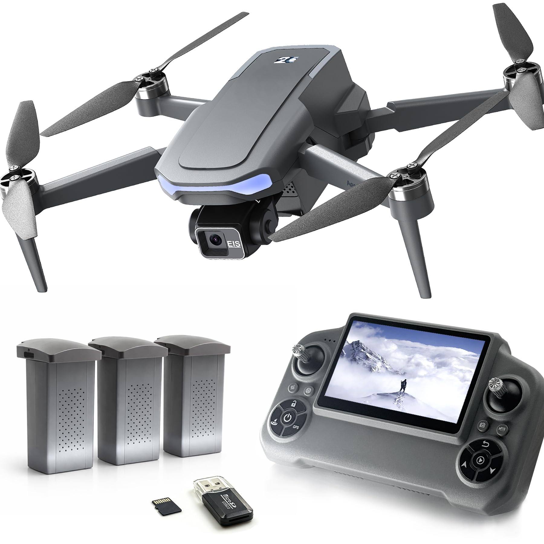 3-Axis Gimbal GPS Drone with 4K Camera YIKKEON Drone, 10000FT Range, 90Min Fligh