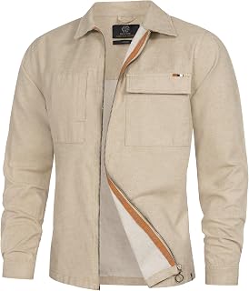 Indicode Men INEuron Shirt | Long Sleeve Shirt with Two Chest Pockets and Zip