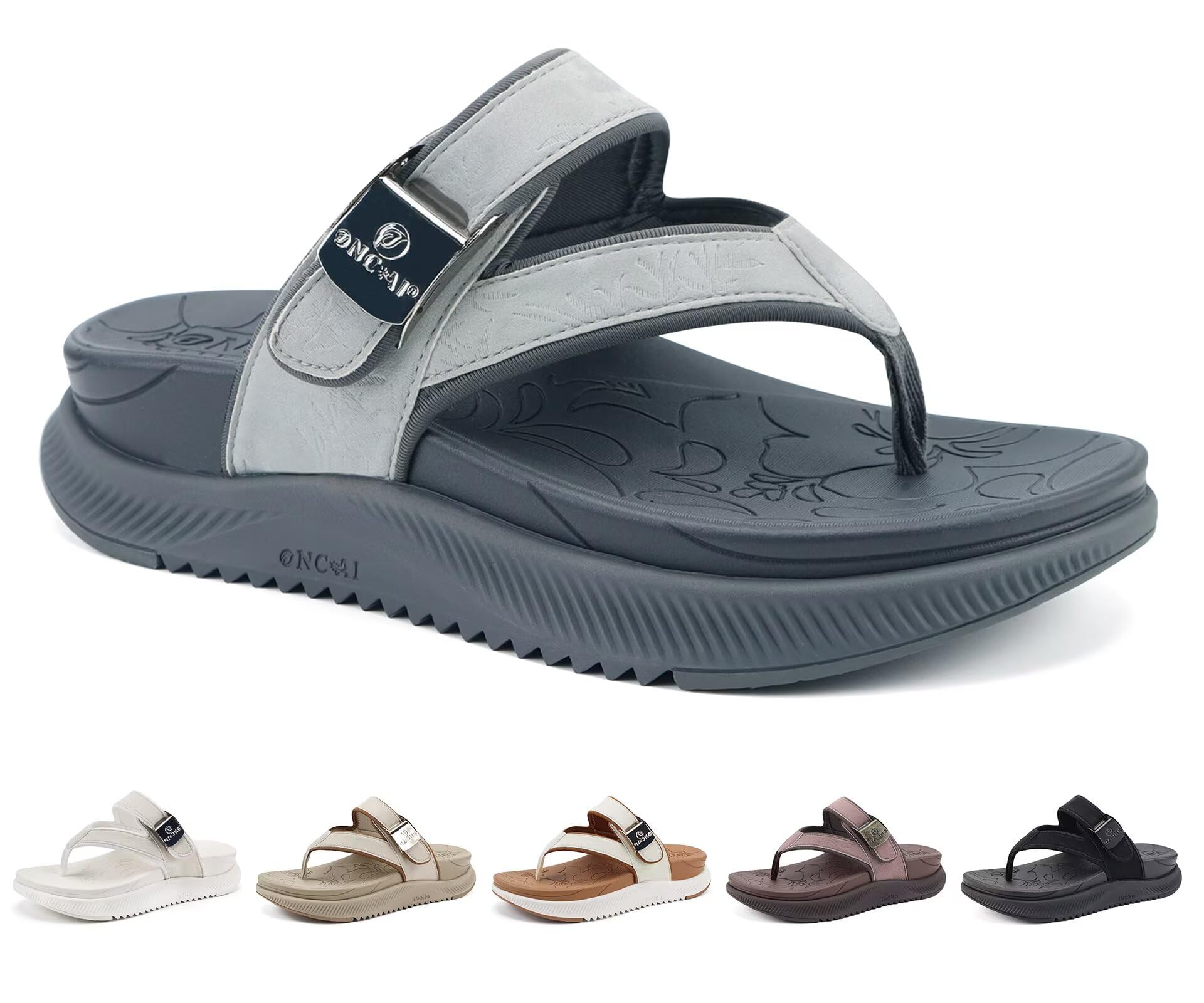 ONCAI Women’s Orthopedic Flip Flops Arch Support Thick Chunky Sandals