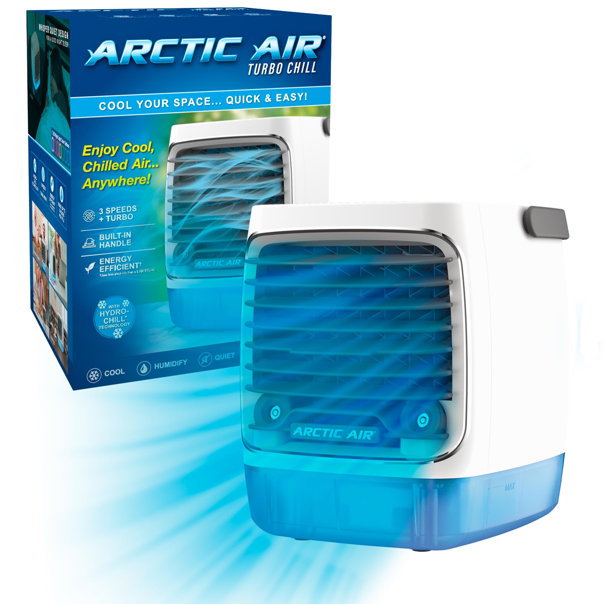 Arctic Air Turbo Chill Evaporative Air Cooler, Swamp Cooler, 4 Speed | Hydro-Chi