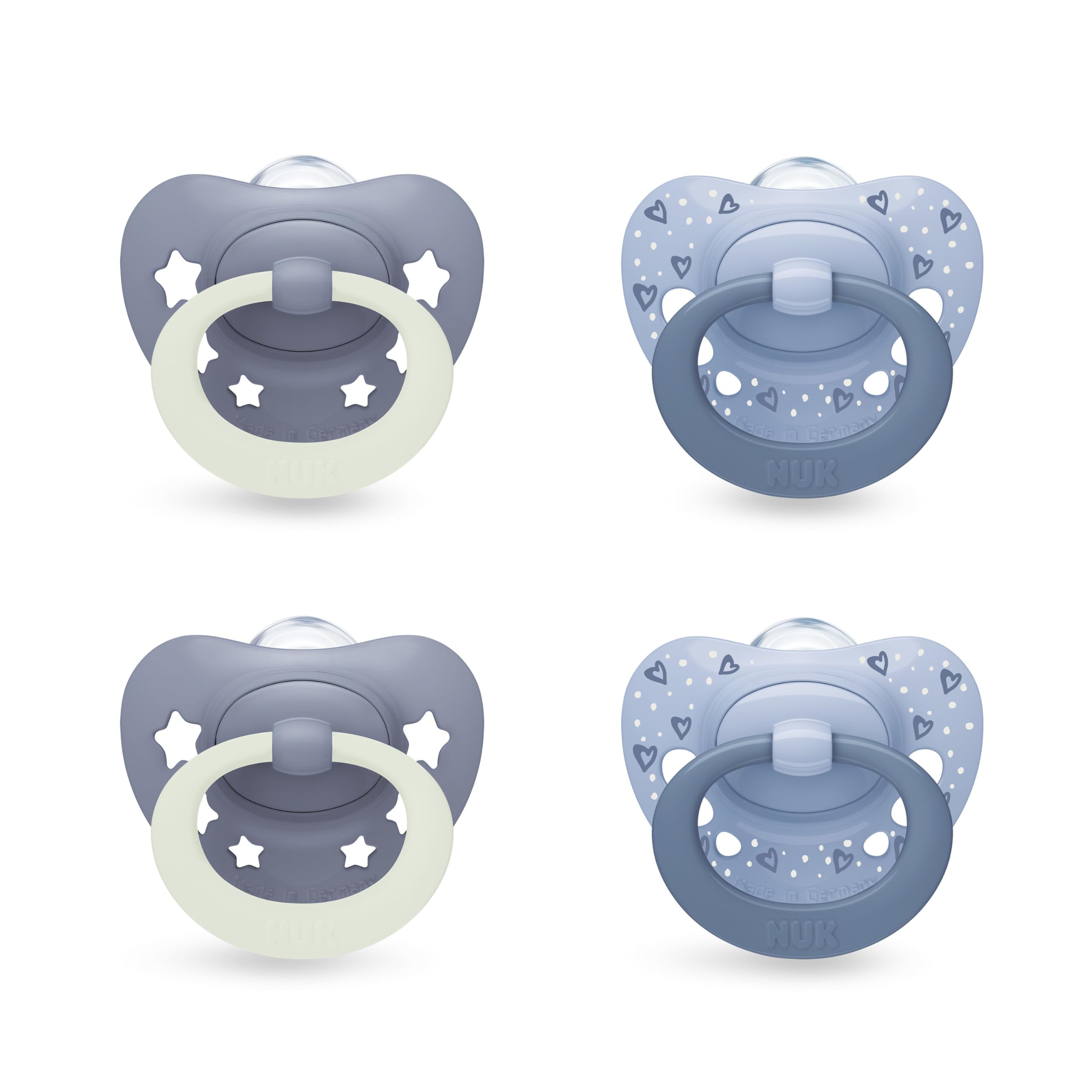 NUK First Choice Classic Night Baby Dummies | 6-18 Months | Orthodontic Soothers