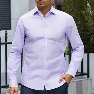 Men's Formal Long Sleeve Button Down Office Casual Slim Fit Shirt