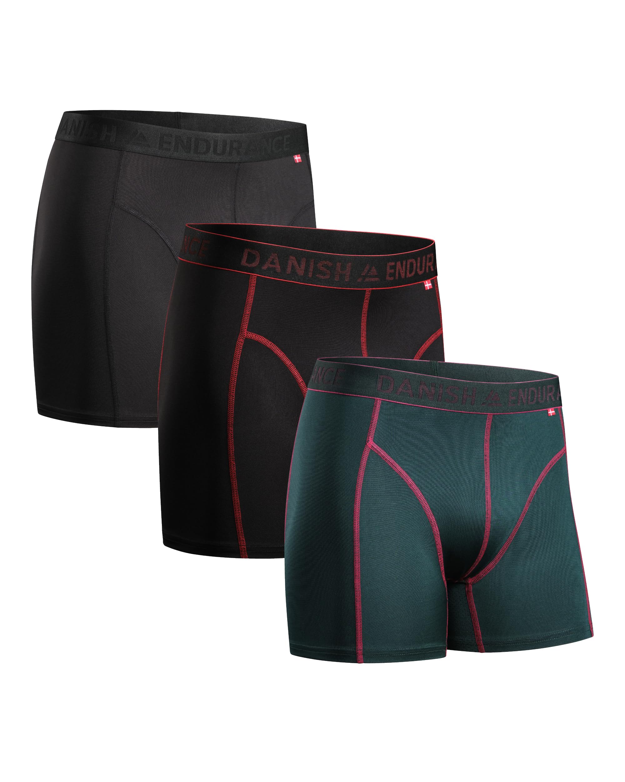 DANISH ENDURANCE Running Boxers, Long or Normal Legs, Pack of 3