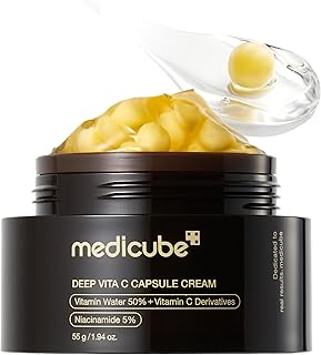 medicube Capsule Cream with Deep Vitamin C for Radiance | Liposome Vitamin C Golden Capsule for Radiance & Firm-Looking Skin - Hydrating Glow Gel Texture, Korean Skincare, 1.94 oz