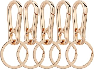 Wikavanli Metall-Schlüsselanhänger, Schlüsselanhänger, Ring-Clip-Halter, Organizer für Zuhause, Autoschlüssel, Schlüsselfinder, Damen und Herren, Gold, One-size-fits-all