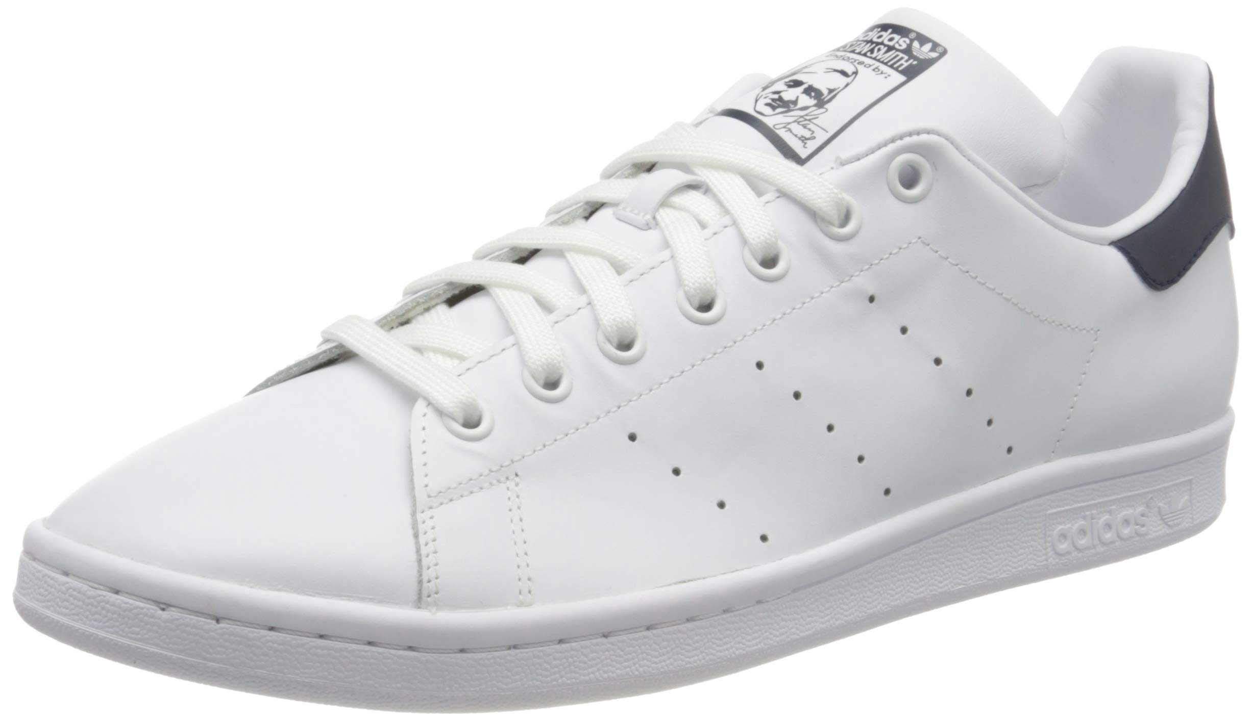 adidas Originals Stan Smith Men's Trainers, (White, White, Dark Blue), 7.5 UK