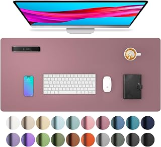 Aothia Desk Mat PU Leather Mouse Pad, Non-Slip Desk Protection-Waterproof Desk Cover for Office and Home (60 x 35cm,Blush Pink)