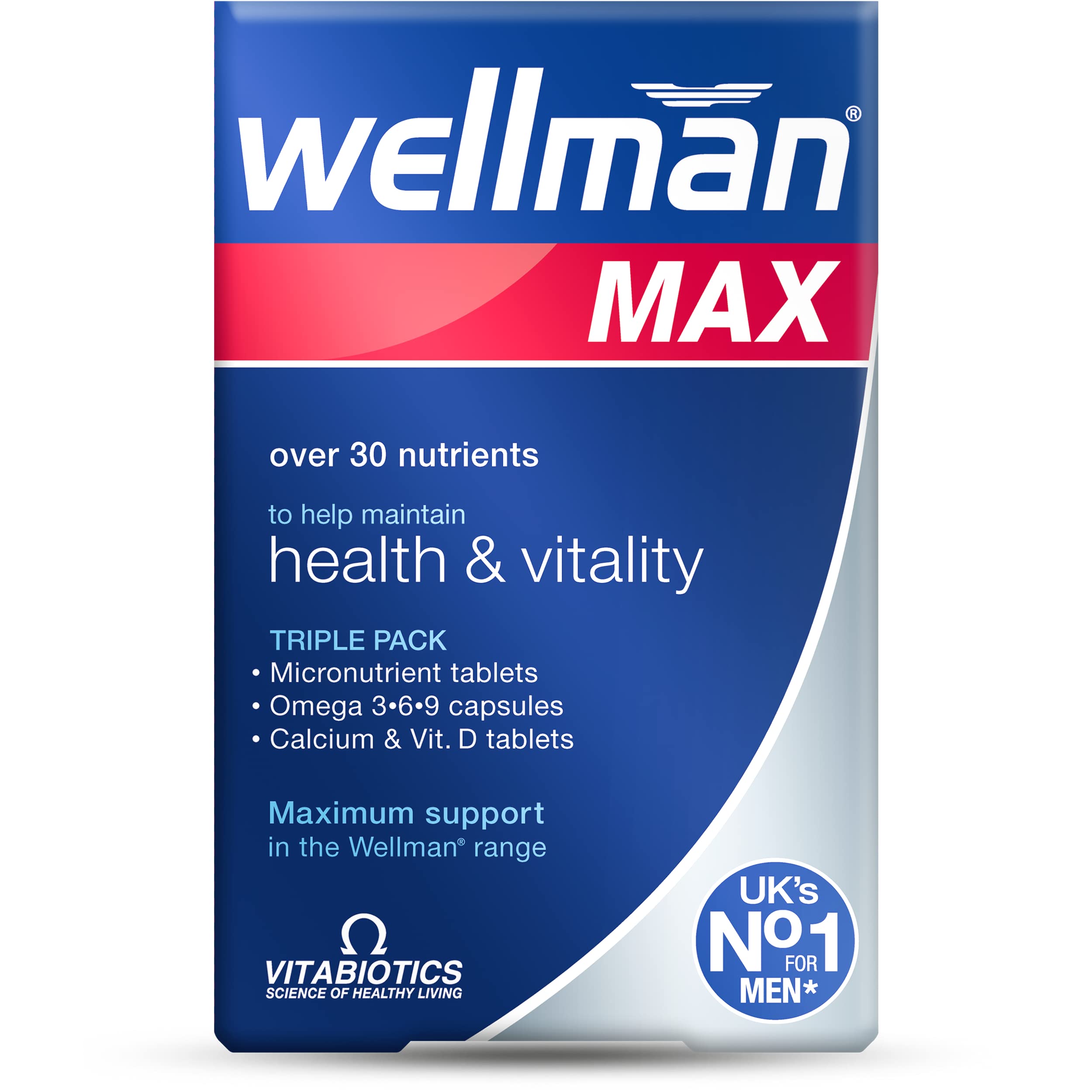 Wellman Max - Multivitamin Tablets for Men Formula Mix with Maximum Support for 