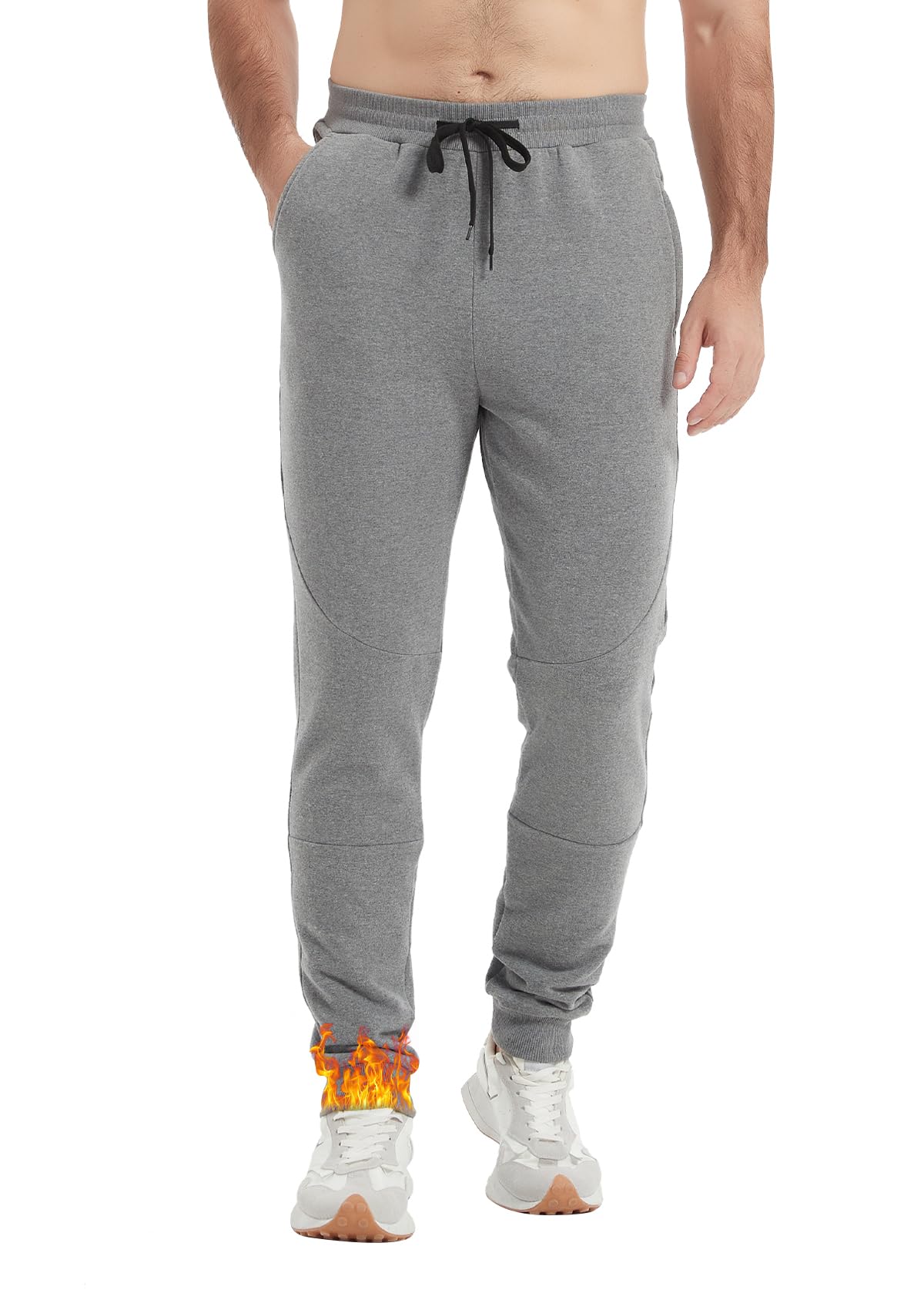 Idtswch 34/36/38/40 Long Inseam Mens Tall Sweatpants Fleece-Line Extra Long Jogg