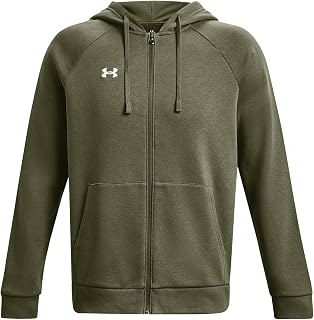 Under Armour Men's Ua Rival Cotton Fz Hoodie Sporty Sweat Jacket, Warm Hoodie with Full Zip (Pack of 1)