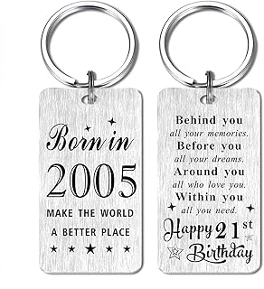 Gezxin Happy Birthday Keychain Gifts for Women Men- Personalized Steel Bday Keychain- Make The World A Better Place