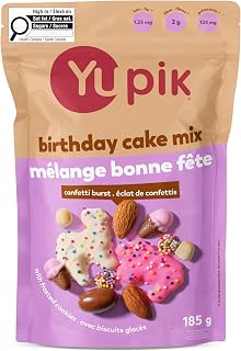 Yupik Birthday Cake Mix, 185 g, Sweet Snacks, Festive Blend with Sprinkle Sugar Cookies, Shortbread, Chocolate Almonds, Chocolate Confetti Bites, Happy Birthday Party Treat, Unique Snacks