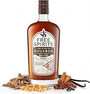 Free Spirits Zero Proof Bourbon Alternative, Whiskey Style Spirit, 750 mL | Award Winning Non-Alcoholic Bourbon for Mocktails, Low Calorie, Vegan, Gluten-Free, with Vitamins B3, B6 & B12, Made in USA